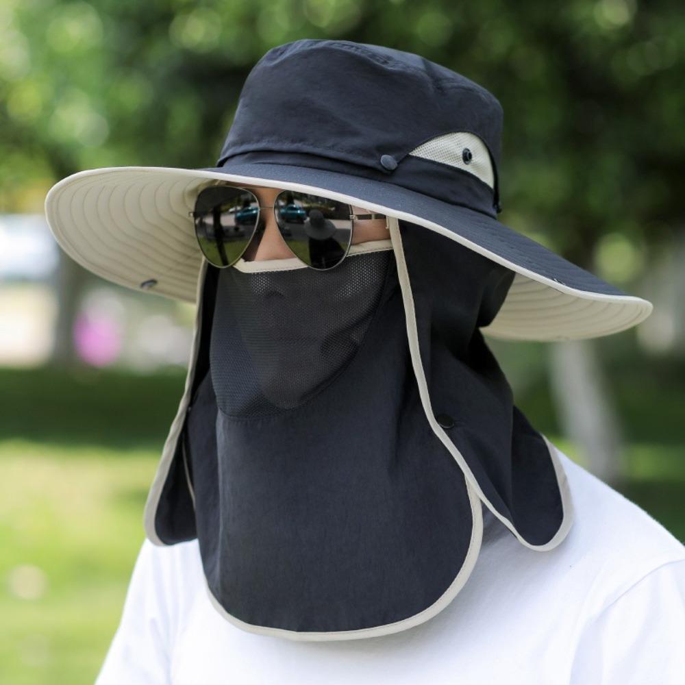 Breathable Beach Cap Face Neck Protection Sunscreen Hat New Bucket Hat  Women