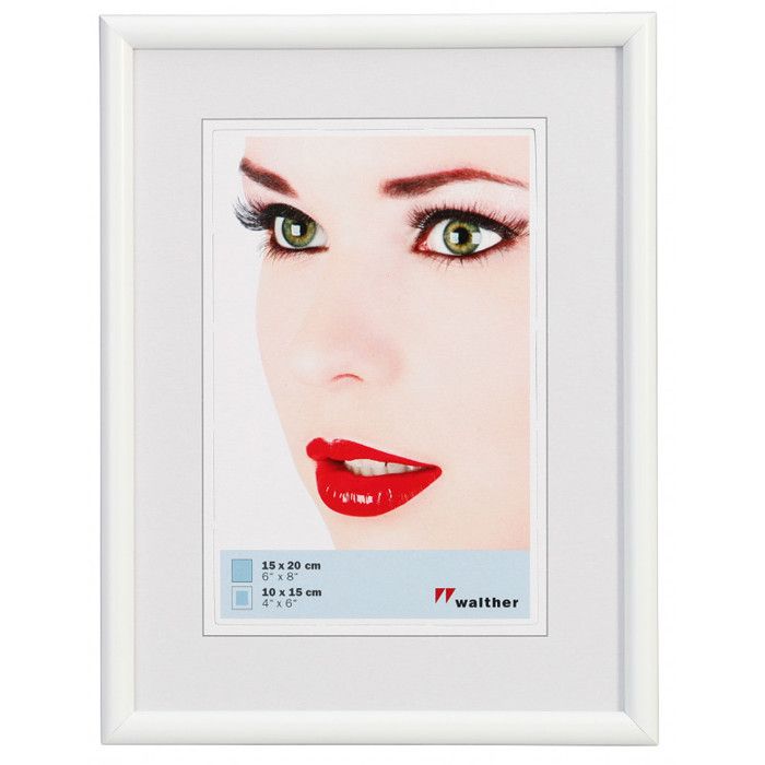 Cadre photo - walther - galeria - 15x20 cm - plastique - blanc - rectangulaire