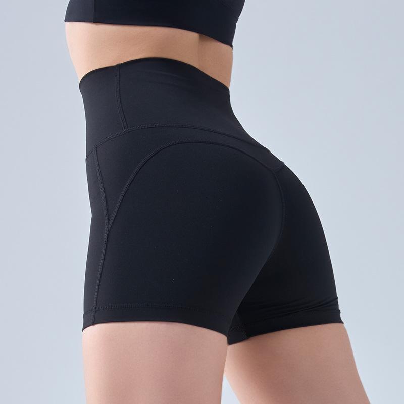 

Женские спортивные шорты с высокой талией и эффектом пуш-ап - Летние штаны для йоги с защитой от просвечивания S (recommended for under 95 jin)