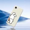 For iPhone 16e Case Pinch Rabbit Butt Pattern Printing Straight Edge TPU Phone Back Cover