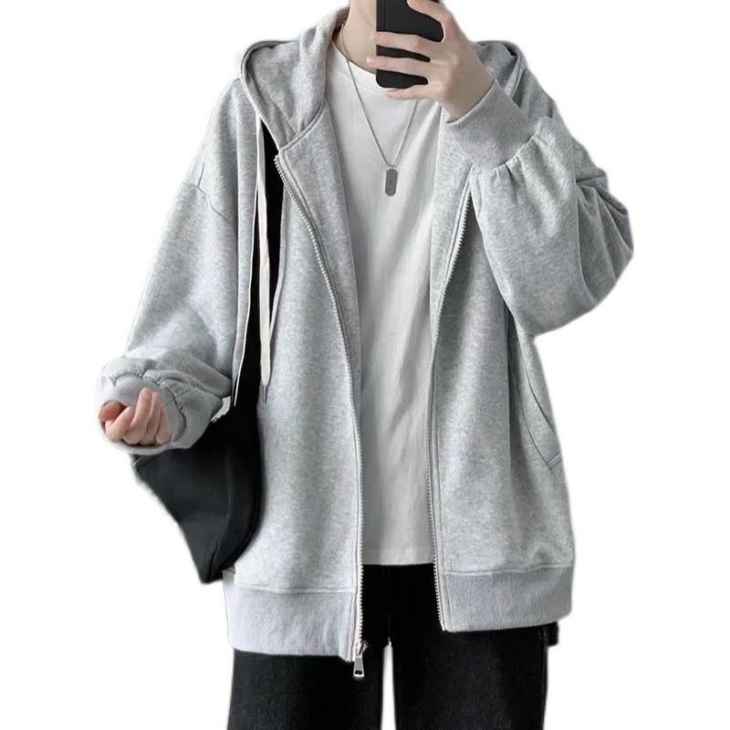 Men's Korean-Style Thin Hooded Zipper Cardigan - Trendy Spring/Autumn Casual Outerwear