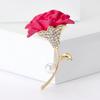 Mother's Day Enamel Carnation Brooch for Women Unisex Botanical Flower Pins Event Funny Luxury Gifts New Year Friends Decoration