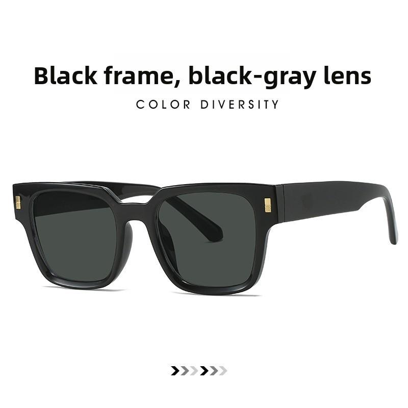 

New Womens Square Sunglasses With Lightweight Resin Lenses For Outdoor Travel And Daily Use BlackFrameBlackGray