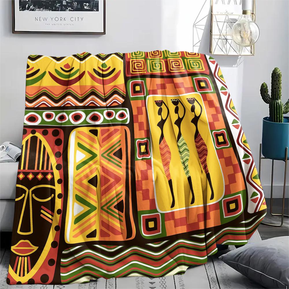 1Pc African Woman Print Flannel Blanket, High Quality Comfortable for All Seasons, Home Decor, Warmth and Comfort, Perfect for Christmas Gifts