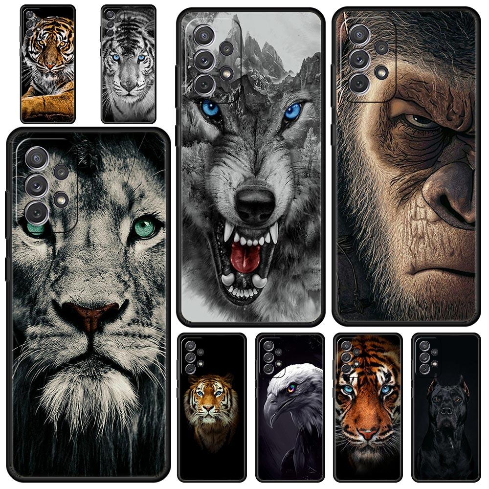 

Lion Tiger king monkey animal Phone Case for Samsung Galaxy A13 A51 A71 A21S A12 A11 A31 A41 A23 A53 A73 A52 A32 5G A03S Cover