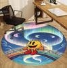 PAC Pattern Round Rug, Indoor/Outdoor Mat, for Picnic, Gameroom, Bedroom, Office, Living Room, Home Decor Carpet, Birthday Gift