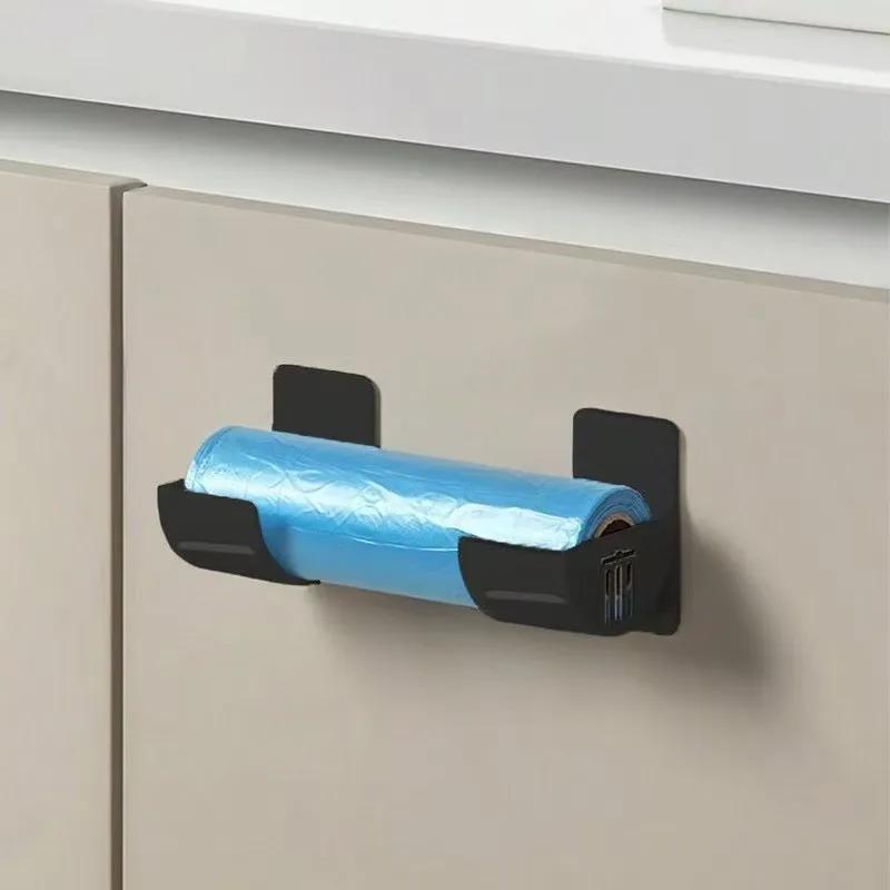 Wall Mounted Garbage Bag Storage Rack Kitchen Organizer No Hole Storage Tray Kitchen Shelf Cabinet Refrigerator Side Storage Shelf Lyp009