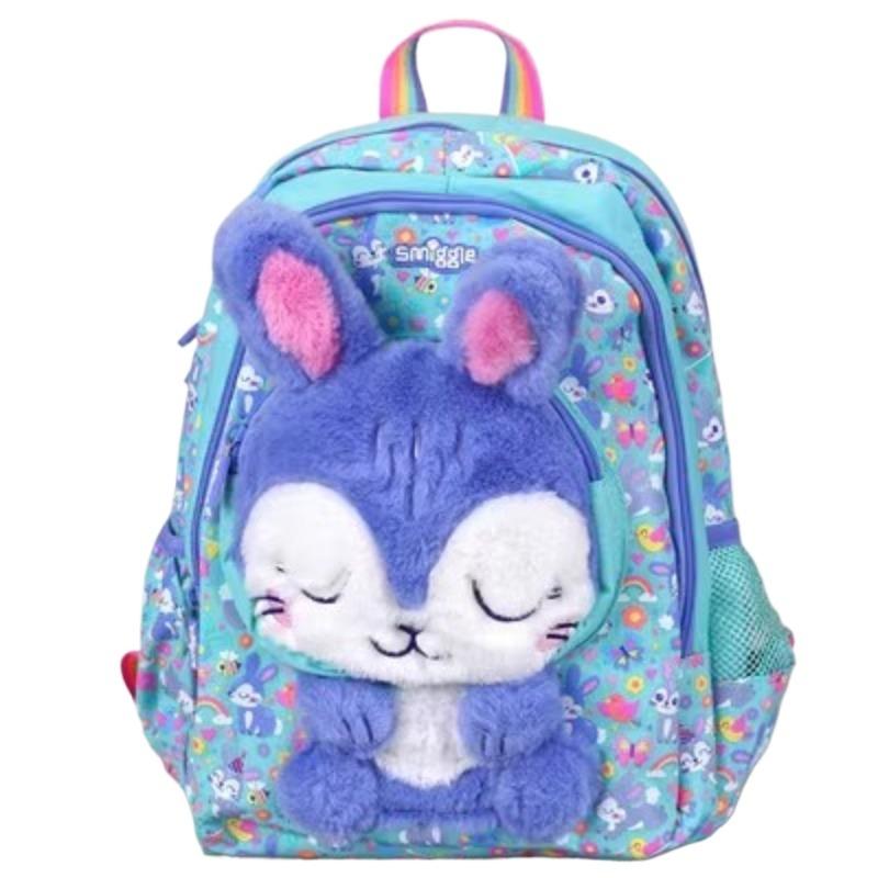 Australien Smiggle 3D-Cartoon-Plüsch-Engel-Kaninchen-Schultaschen für den Kindergarten, Klasse 1–2, Schülerbüchertasche, süße Kinder, Outdoor-Freizeitrucksäcke