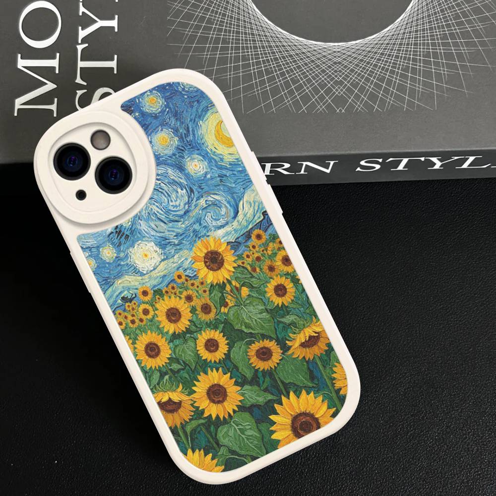 Art Vincent Van Gogh Leather Phone Case For iPhone 16 15 14 13 12 11 Pro Max Plus Shockproof Cover