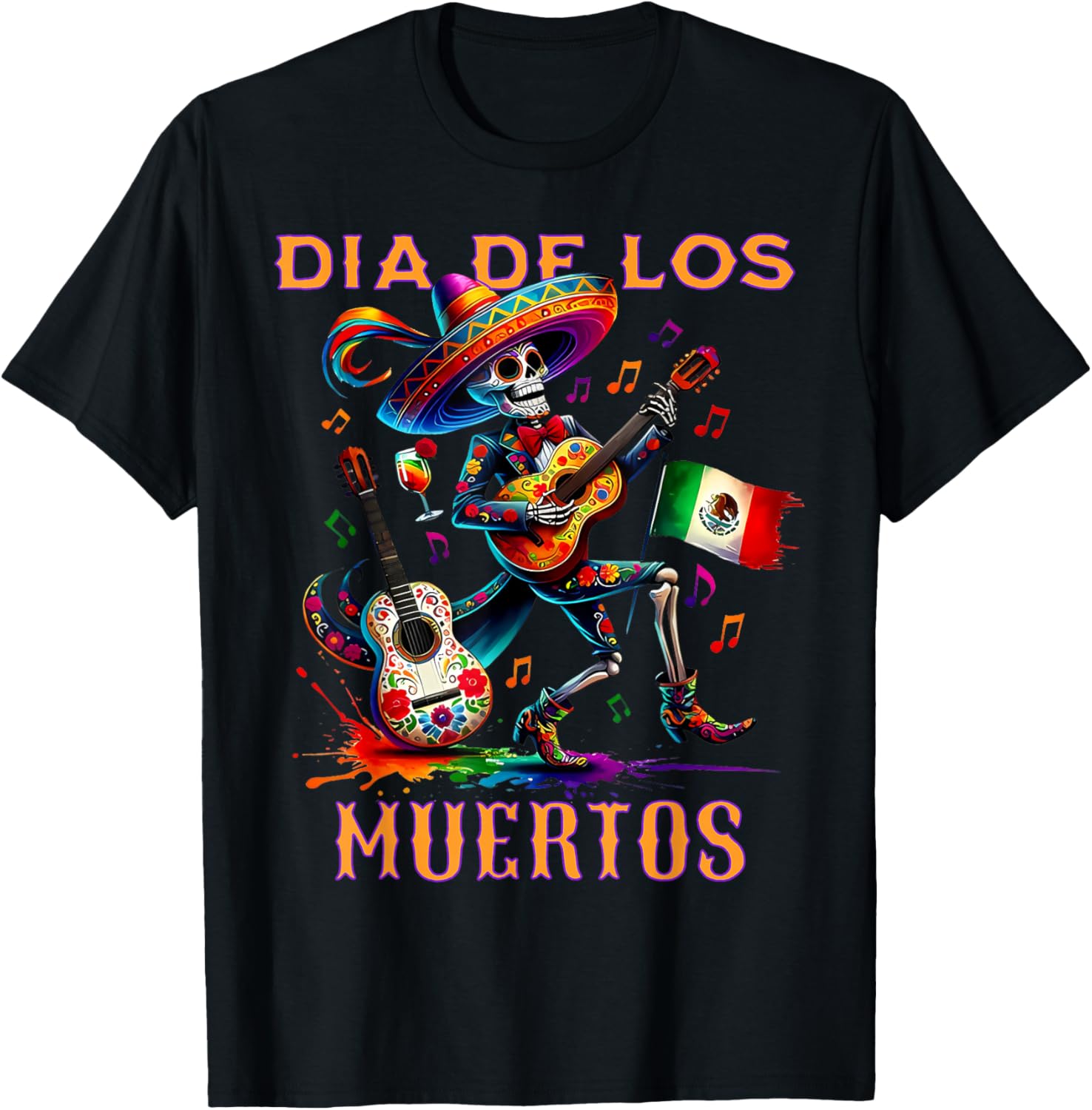 Dia De Los Muertos Day of The Dead Sugar Skull Halloween T-Shirt XXXL