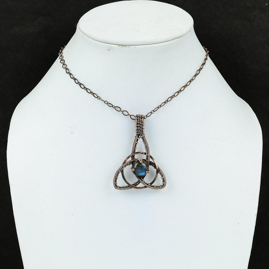 Labradorite Pendant Copper Wire Wrapped Pendant Handmade Original Gemstone Pendant Labradorite Copper Jewelry Unique Pendant Gift For Mother