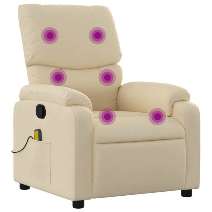 VidaXL Fauteuil de Massage Inclinable, Chaise de Relaxation avec Repose-pieds, Siège avec Dossier et Accoudoirs Salon, 373431