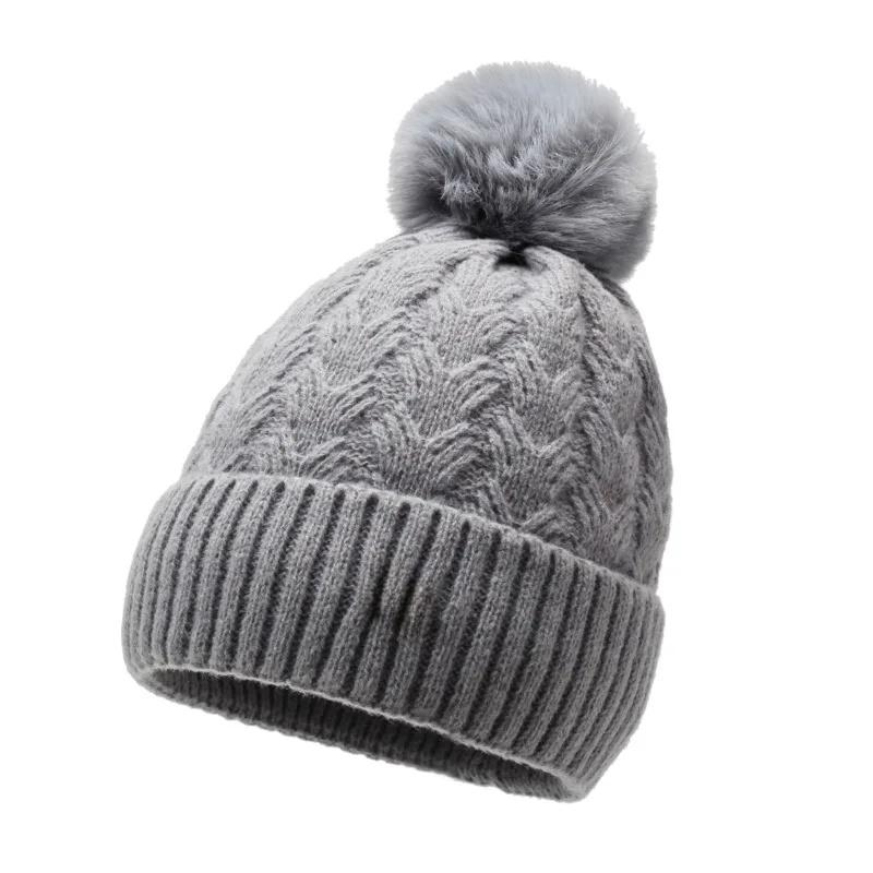 

Thickened Warm Knitted Hat for Women Winter Cycling Windproof Overhead Ear Protection Korean Style Versatile Ball Cap
