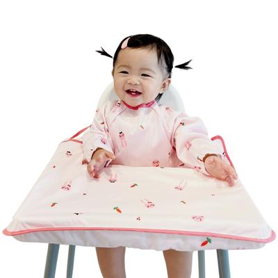 Bell Baby Children's Self-Directed Baby Food Long Sleeve Full Cover Bib Large, (Renewal) Pink Rabbit, 1 Piece, 1 Piece