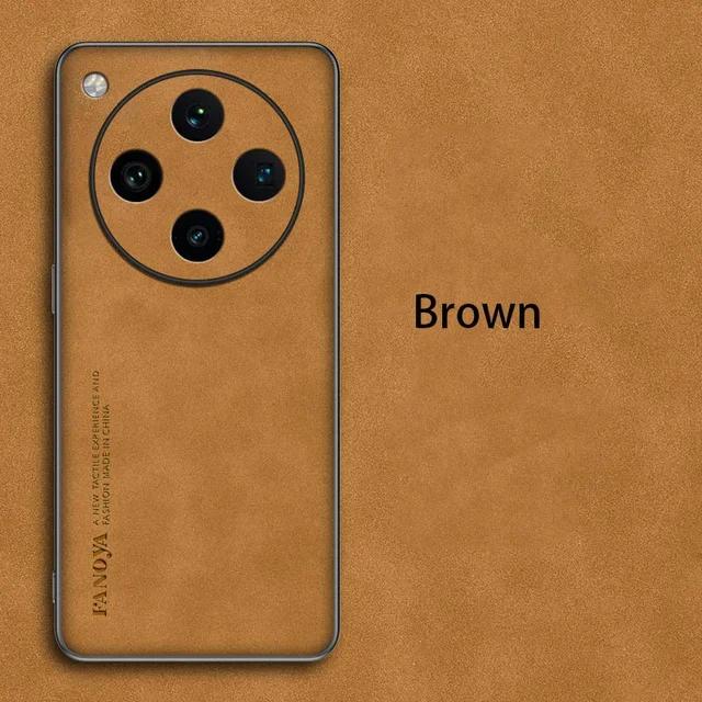 

Sheepskin Matte PU Leather Shockproof Case For OPPO Find X8 Pro Soft Frame Bumper Cover for OPPO Find X8 X7 Ultra X6Pro For Find X8 Pro коричневый