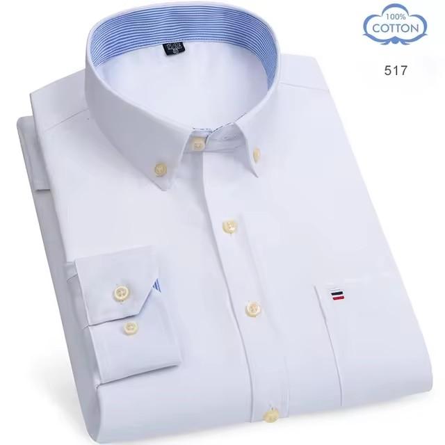 100% Reine Baumwolle Oxford Hemden für Herren Langarm Kariertes Hemd Gestreiftes Männliches Business Karriertes Rotes Hemd Herren Designer Kleidung 7XL
