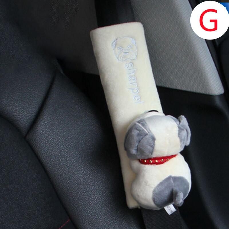 Comfortable Soft Car Seat Cover Cute Animal Pink Cat Auto Seat Belts Covers Plush Shoulder Car Accessories