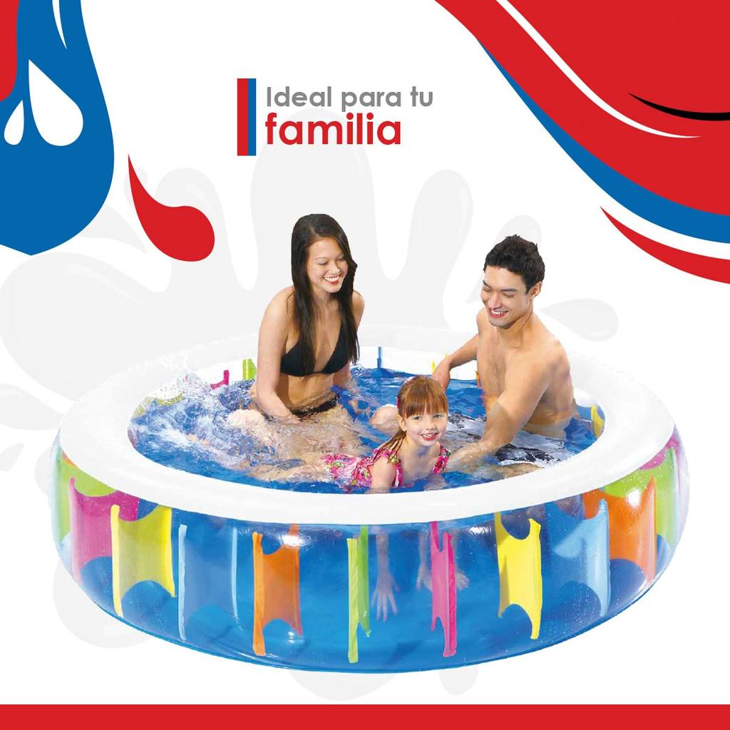 JILONG Riesen-Regenbogen-Pool, 190 x 47cm (aufgeblasene Größe), Blau, 10628