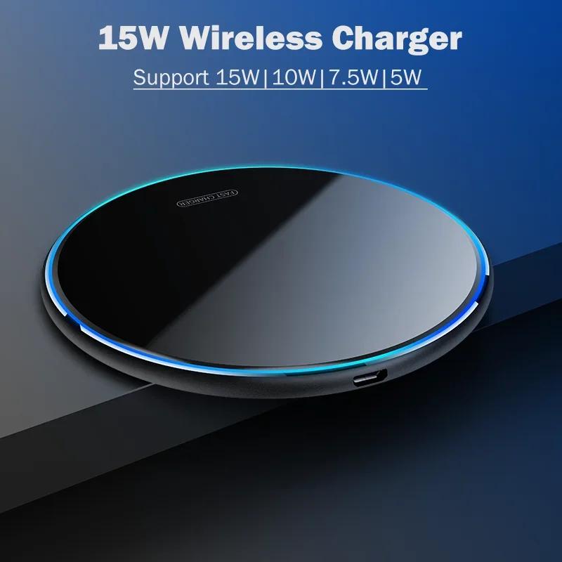 15W Qi-compatible Wireless Charger for Samsung Galaxy S24 S23 S22 S21 S20 Ultra Plus FE Wireless Charging Pad with Type-C Cable