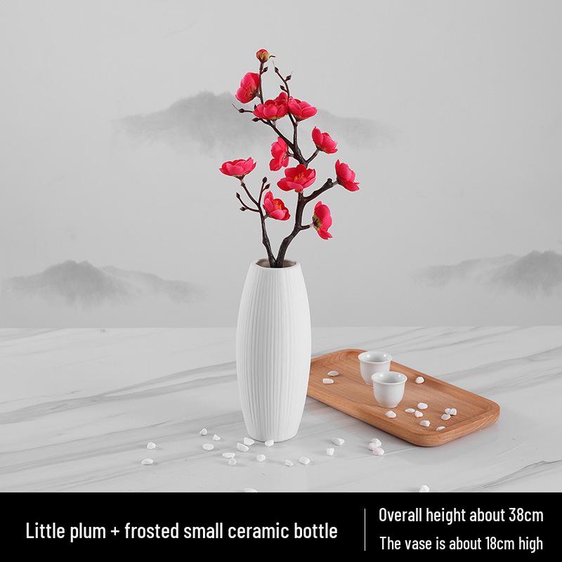 Wintersweet Bonsai Arrangement: Artificial Plum & Peach Blossom Branches for Indoor Living Room Decor