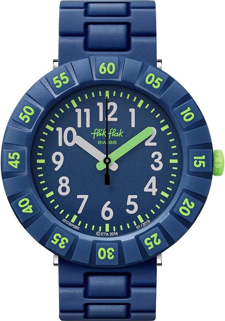 Kids Watch Power Time Time SOLO DARK BLUE Dark FCSP086 Boys Blue [Flick Flak] 7+ (Power 7+) (Solo Blue)