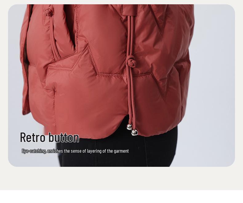 Women's Short Lightweight Down Jacket - Fashionable Turn-Down Collar, Duck Down, 2025 Korean Style, Warm Outerwear