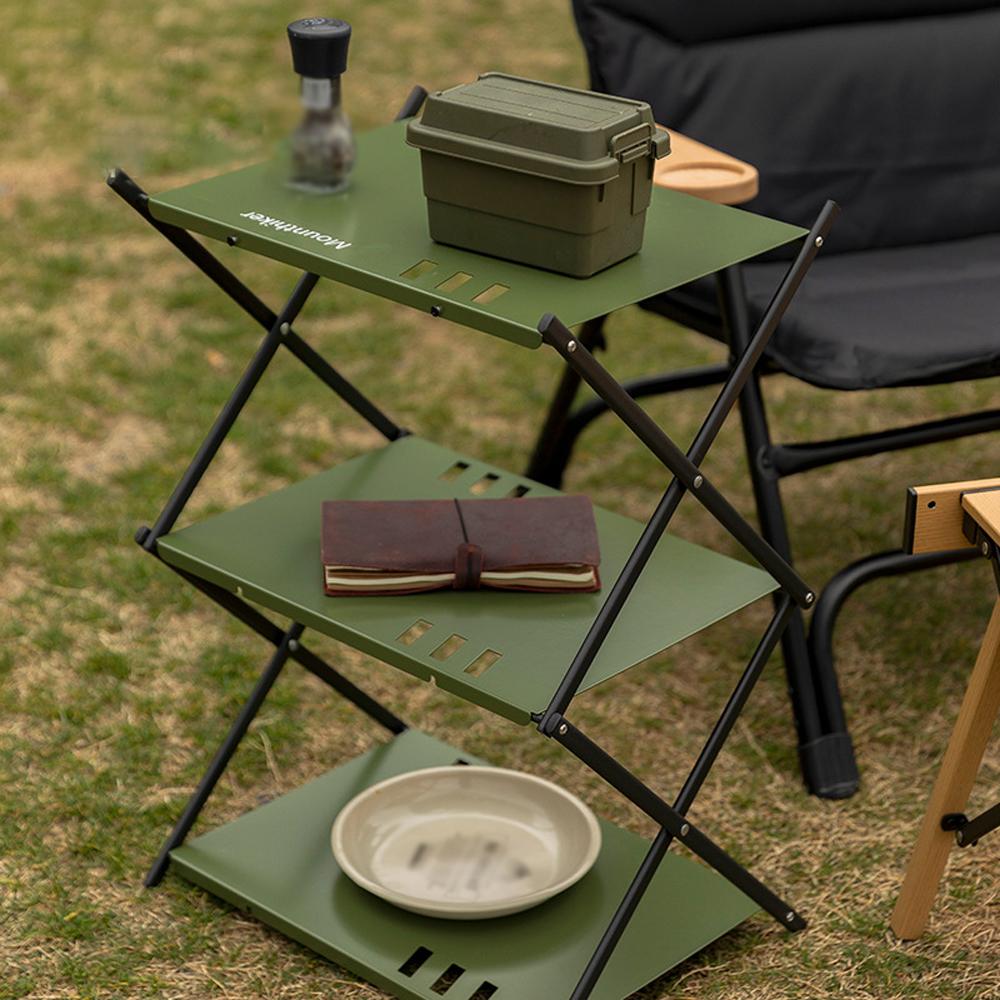 Outdoor Camping Cups Bowls Detachable Storage Rack Hung Shelf With Panel Hole Aluminum Alloy