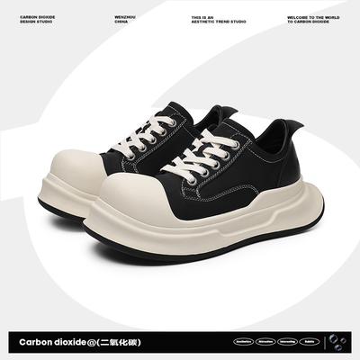Mickey Black and White Big Head Round Head Shoes Men's Shoes Niche New Ugly Cute Platform Versatile Casual Shoes Low Top Board Shoes