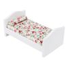 Mini Dollhouse Simulation Pocket sized Furniture Wooden Printed Bed 1/12 Model Ornament(Bed )