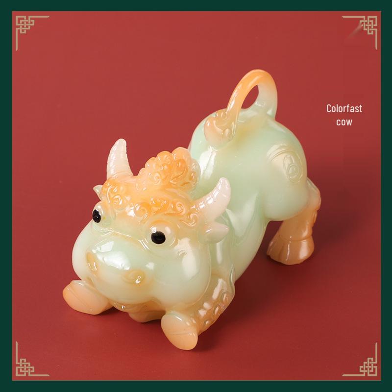 Zodiac Ox Color-Changing Tea Pet: Skyrocketing Wealth Ornament for Kung Fu Tea Set