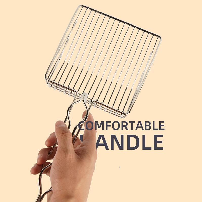 Dung Shovel Pet Cleaning Tool Cat Litter Spoon Stainless Steel Durable Handle
