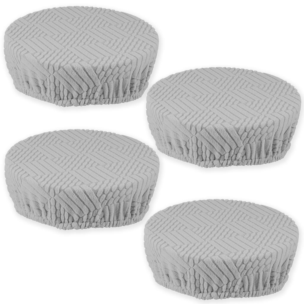 4Pcs Elastic Bar Stool Cover Fits 11 To 18 Inches Chair Washable Polyester Round Stool Cover for Home Cafe Office Restaurant