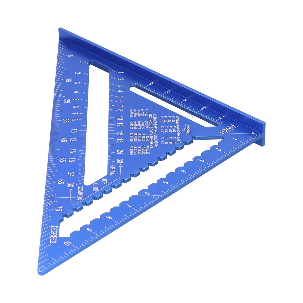 Triangular Angle Ruler Square 12in 45 Degrees  Aluminum Alloy Woodworking Layout Gauge Measure Tool