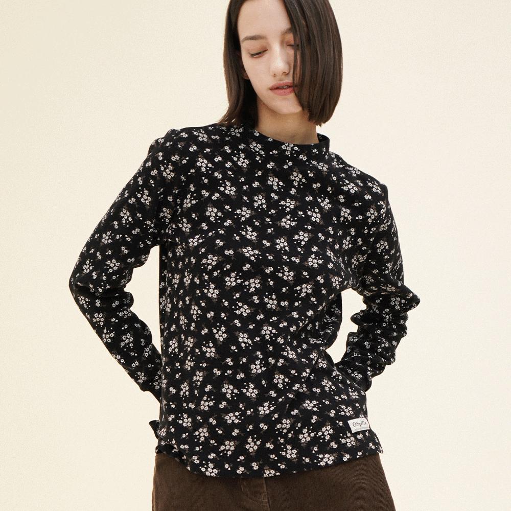 CHIQUITA Half Turtleneck Sweatshirt (Flower Napping) Black 244603Fbk