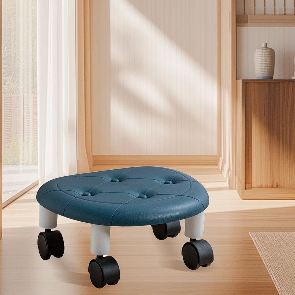 Low Roller Seating PU   Plastic Structure Movable   Wheels Stool for Living Room Baby Room