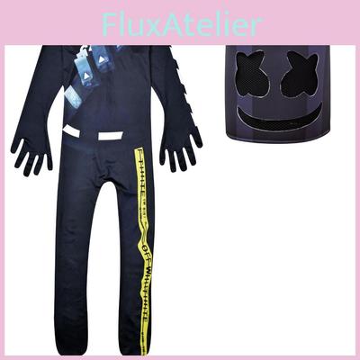Navidad Halloween Fortnite Marshmello Disfraz Onesie Tejido Suave de Seda de Leche