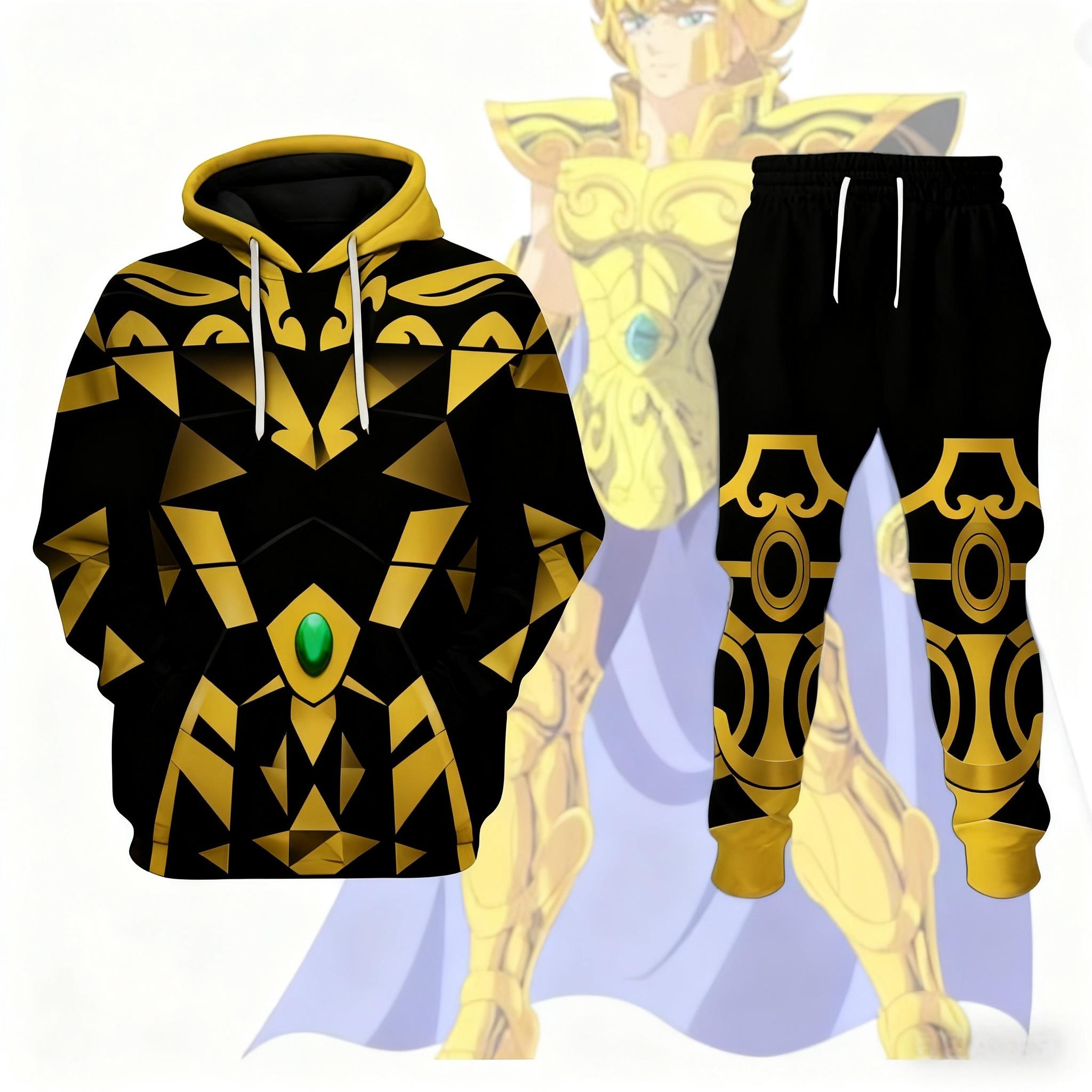 

Popular Cosplay Anime Saint Seiya printed hoodies pants sets 3D Street Harajuku Tracksuit sets Men s Sports jogging Set 5XL