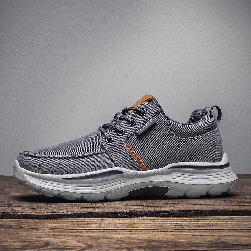 Mode Atmungsaktiv Weich Herren Sneaker Outdoor Freizeitschuhe Rutschfest Herren Canvas Schuhe Outdoor Freizeitspaziergang Trainer Schnürschuhe Trekkingschuhe