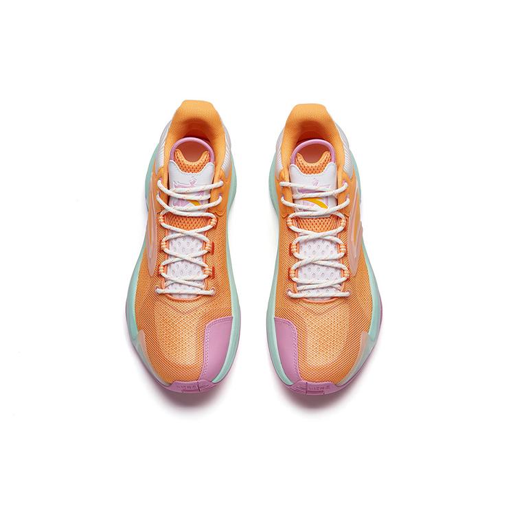 New Anta Hear Wave 3 Cushioned Slip-Resistant Mid-Top Basketball Shoes Men's Yellow Orange 112131608-4
