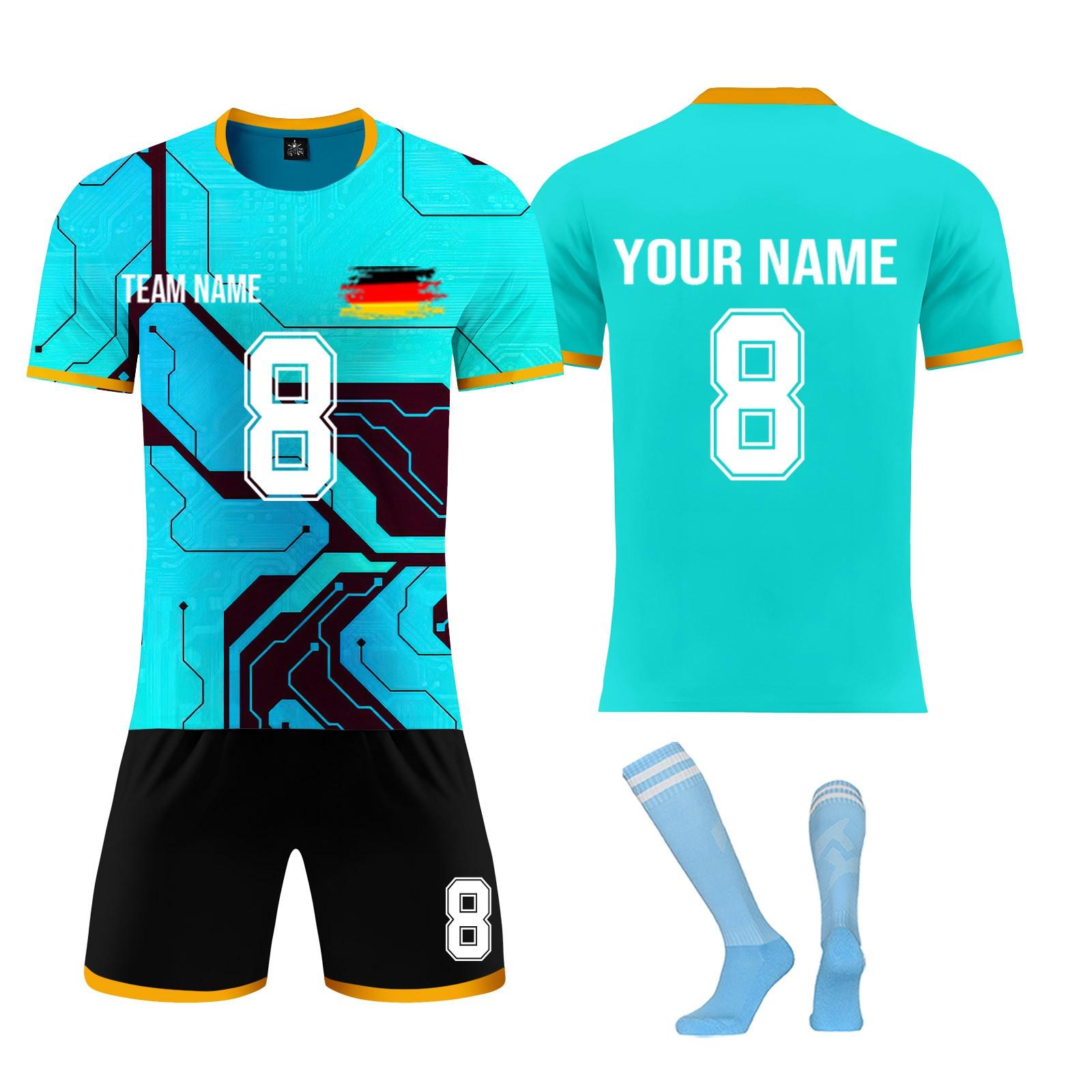 

Комплект персонализированных рубашек для мужчин и девочек с именем и номером, футбольные майки на заказ для мальчиков, тренировочный костюм 20 синий