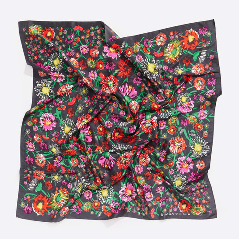 BIMBA Y LOLA [24FW] BIMBA Y LOLA Black Flower Print Scarf B246AIF004BKF