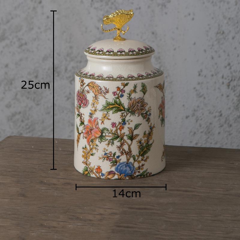 Flower and Bird Patterns Dragonfly Lid Storage Jars Dressing Table Ring Jewelry Box Round Cosmetic Jar Candy Pots Aroma Can
