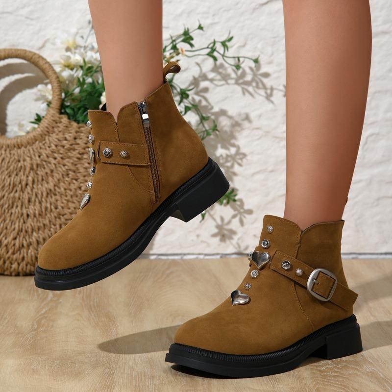 Модные женские толстые одинарные ботинки — фото 6