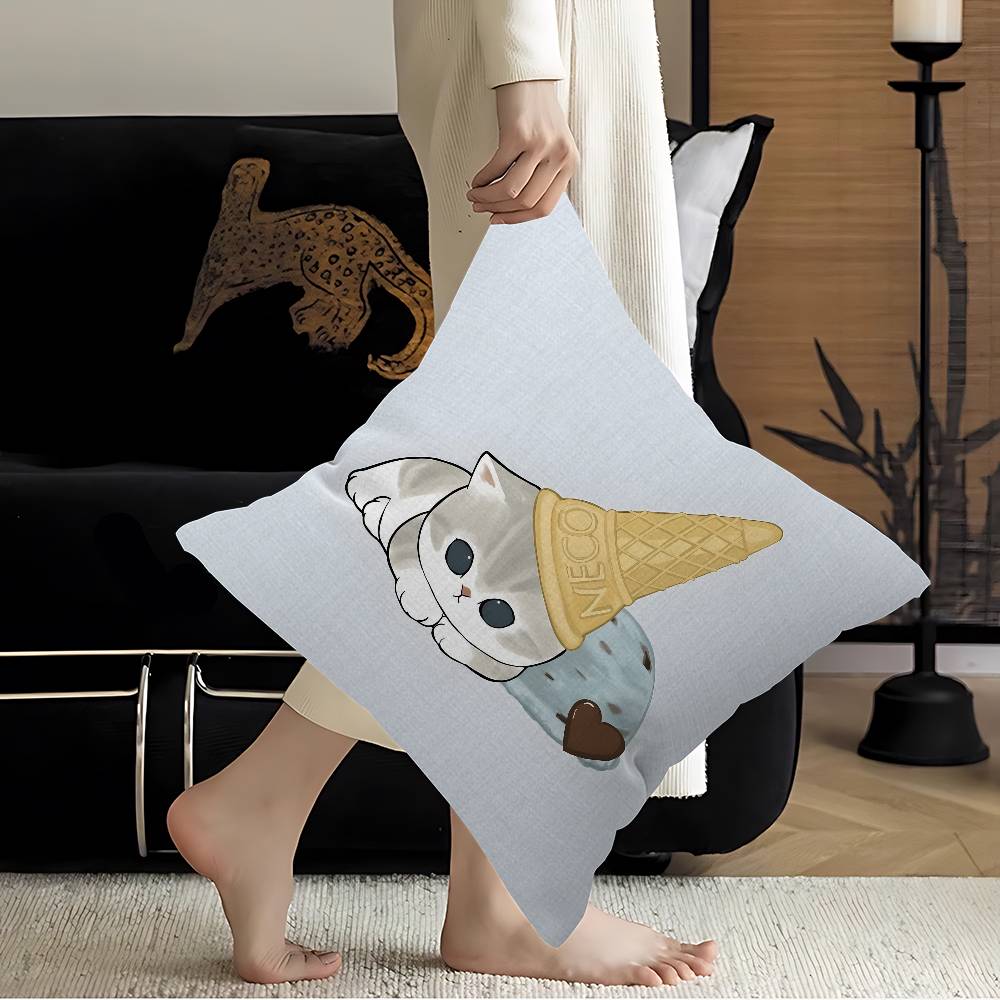 MMofusand Cute Cat Cartoon Personalized Pillow Dust Cover Bedroom Kids Party Decoration Pillowcase Birthday Children Gift