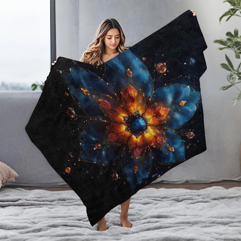 Psychedelic Galaxy Starry Night Fleece Blanket Aurora Borealis Dreamscape Space Mandala Throw Blanket For Bed Sofa