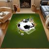 Dynamic Soccer Scene Rug Design Patterned Carpet, Non Slip Mat Suitable for Living Room and Bedroom Sofas
