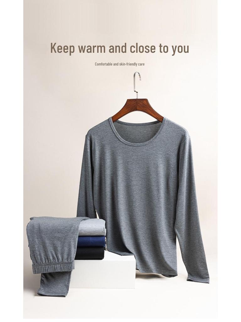 Men's Thin Style Warm Autumn Underwear Set: Top and Pants
