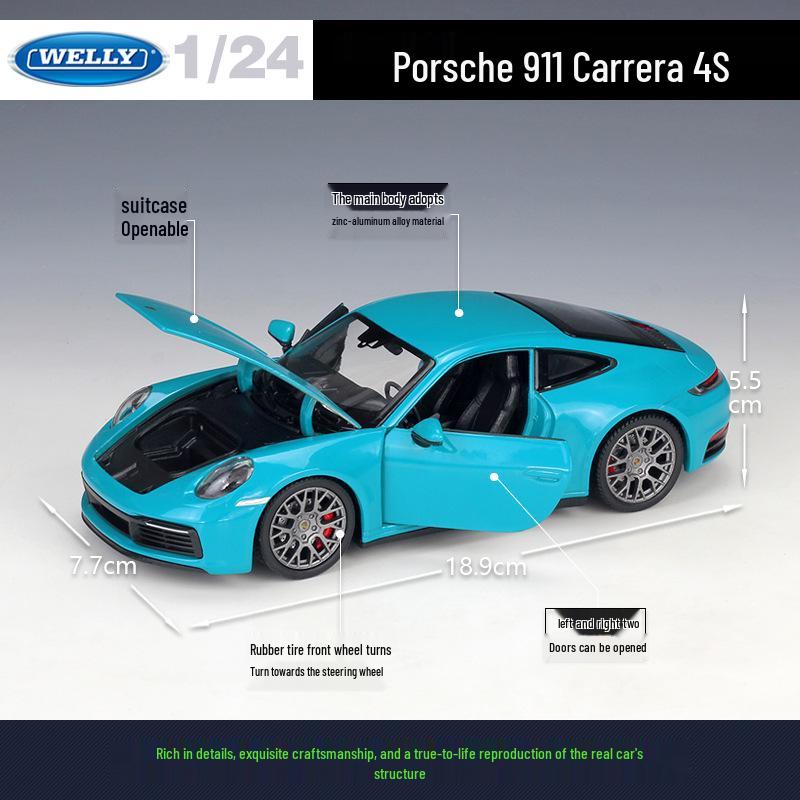 Welly 1:24 Porsche 911 Carrera 4S Alloy Model Toy Car