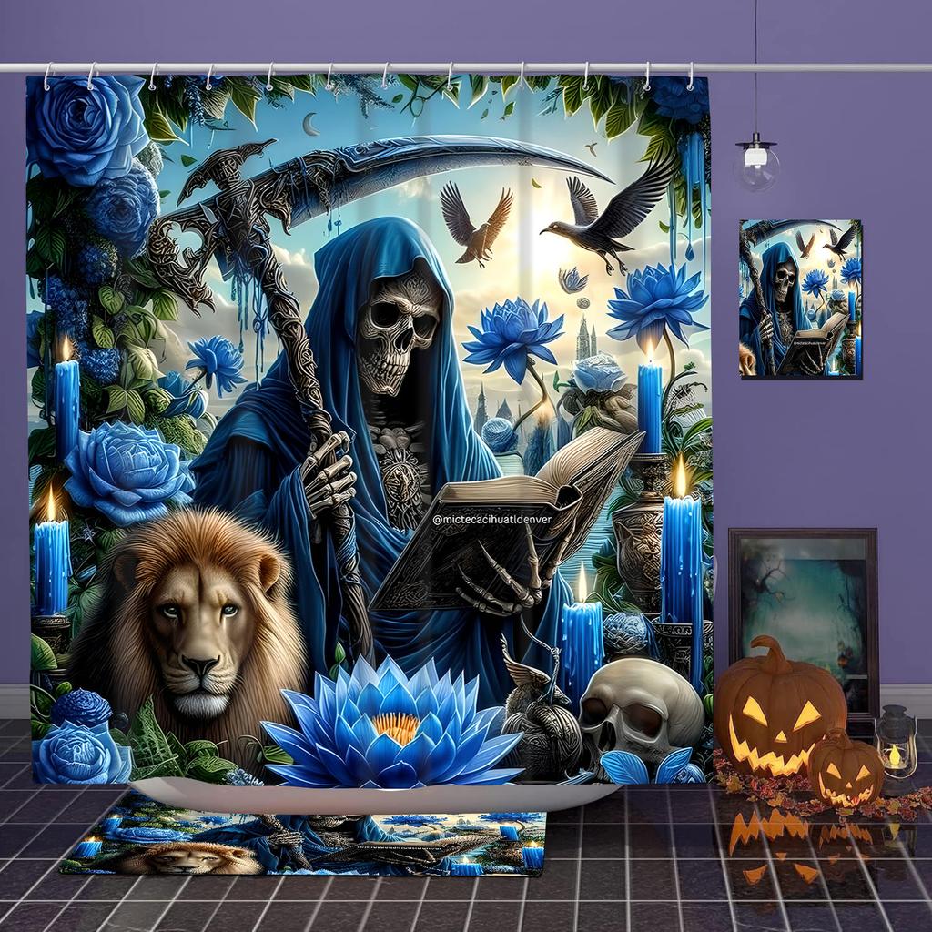 Halloween Bathroom  Shower Curtain Horror Wizard Waterproof fabric bathroom Curtain With 12 Hooks Sunflower Home Deco Free Ship