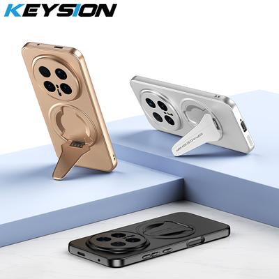 KEYSION Magnetic Phone Case for HONOR Magic 8 Pro Metal Paint Silicone+PC Upright Kickstand Shockproof Cover for Magic8 Pro 5G